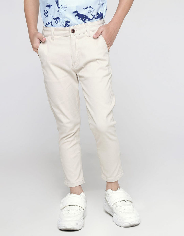 Little M Long Pants Woven Stretch Button Waist