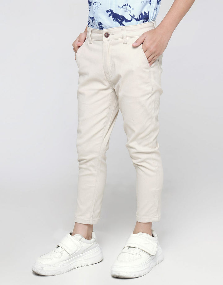 Little M Long Pants Woven Stretch Button Waist