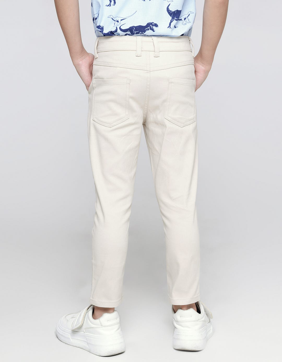 Little M Long Pants Woven Stretch Button Waist