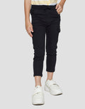 Little M Long Pants Woven Reguler Rib Stretch