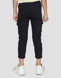 Little M Long Pants Woven Reguler Rib Stretch