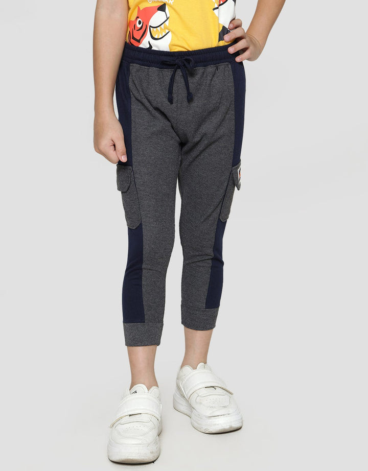 Little M Long Pants Knit Jogger Combination Texture And Terry