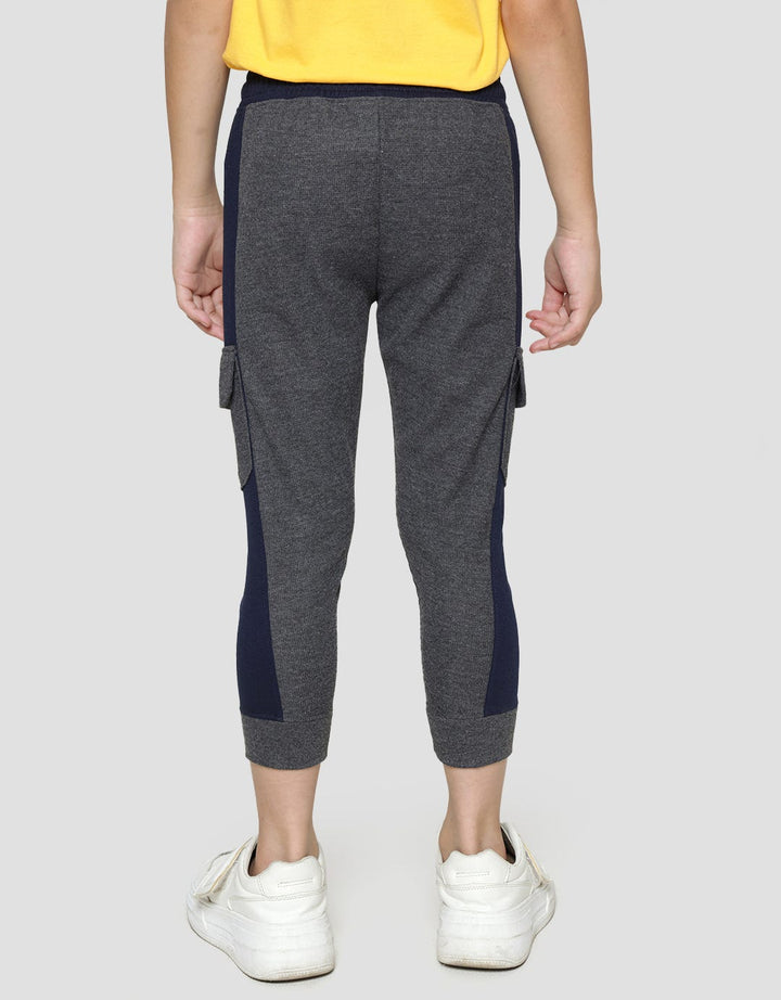Little M Long Pants Knit Jogger Combination Texture And Terry