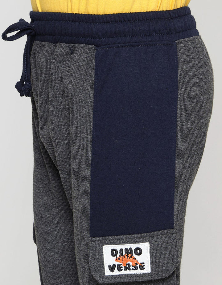 Little M Long Pants Knit Jogger Combination Texture And Terry