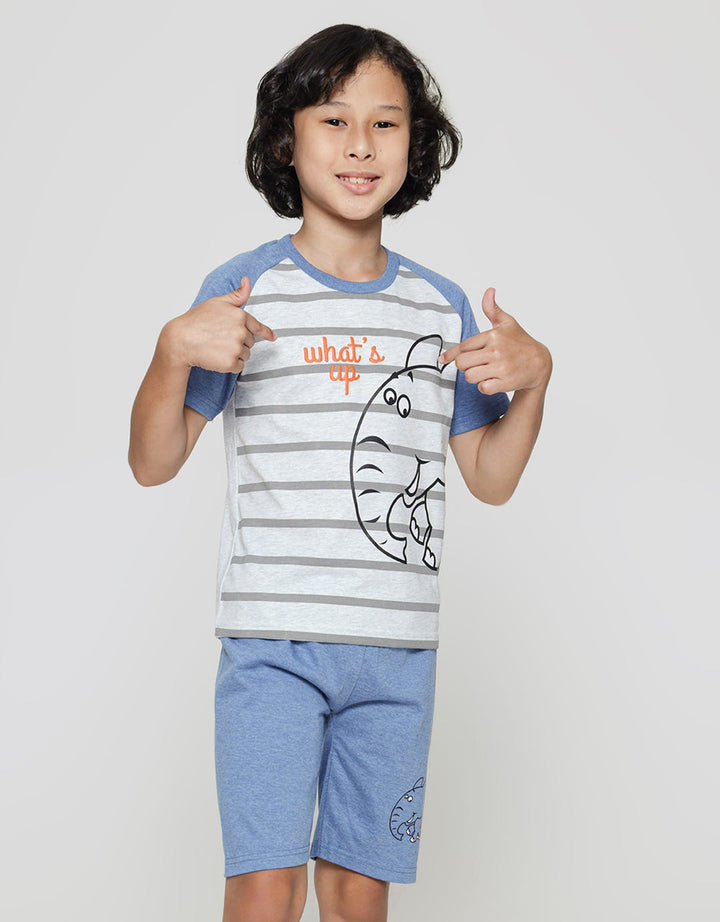 Little M Elephant Raglan Set Pakaian Anak Laki-laki