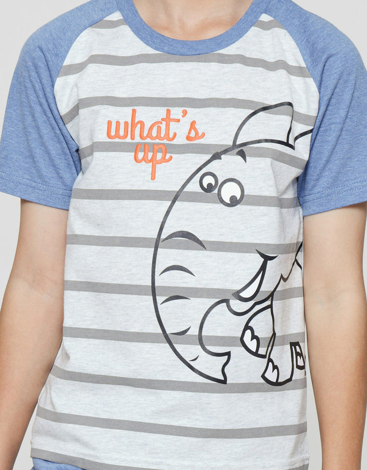 Little M Elephant Raglan Set Pakaian Anak Laki-laki