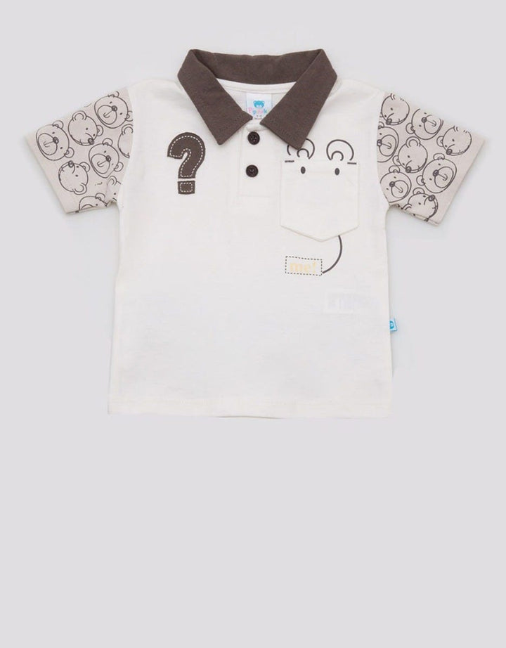 Pipiniko Short Sleeve T-Shirt Bear Collar Combination
