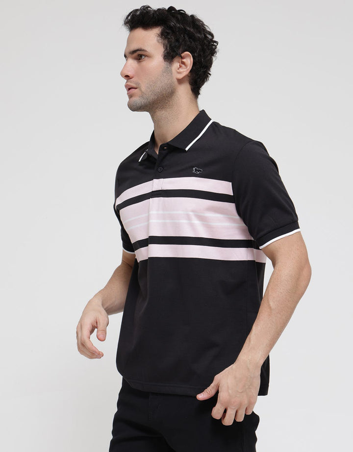 Walrus Stripe Accent Kaos Polo Shirt Pria