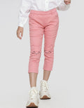 Little M Long Pants Jegging Stretch Woven Bordir Lutut Kelinci