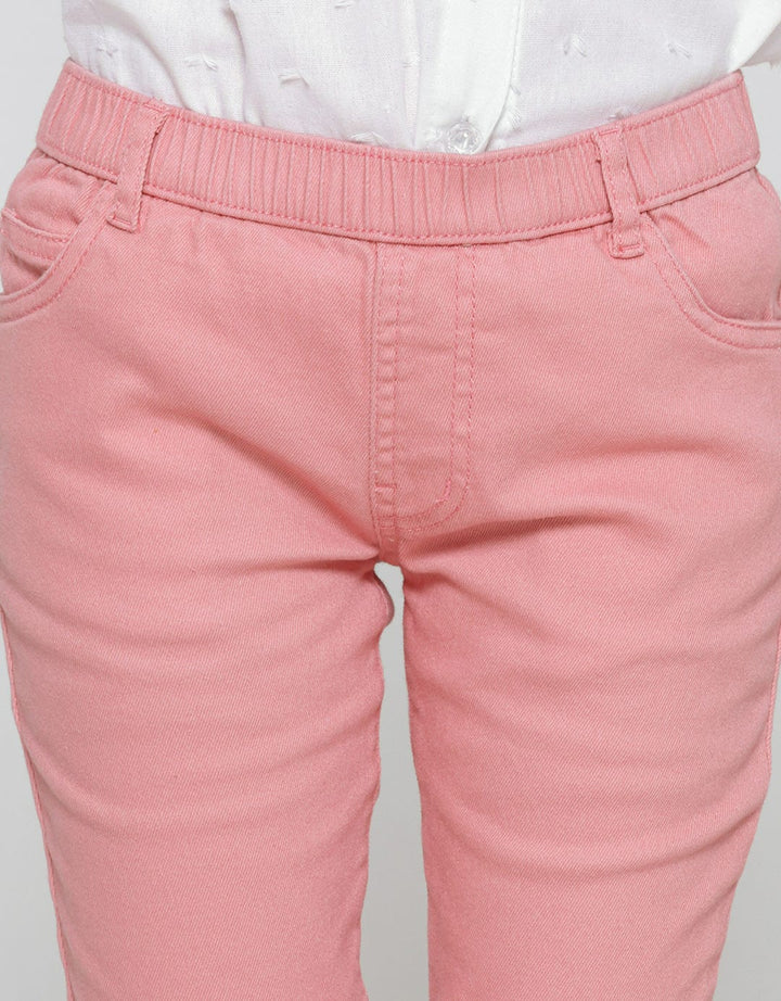 Little M Long Pants Jegging Stretch Woven Bordir Lutut Kelinci