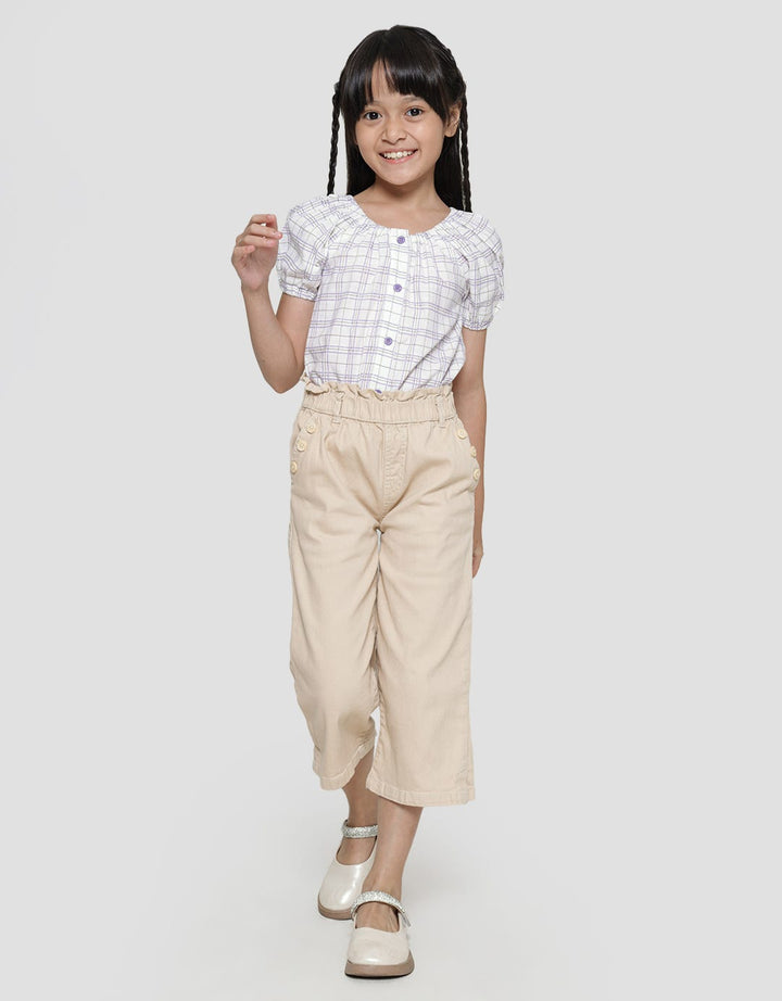 Little M Crinkle Waist Girls Long Pants