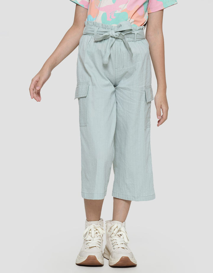 Little M Texture Cargo With Belt Girls Culottes Pants