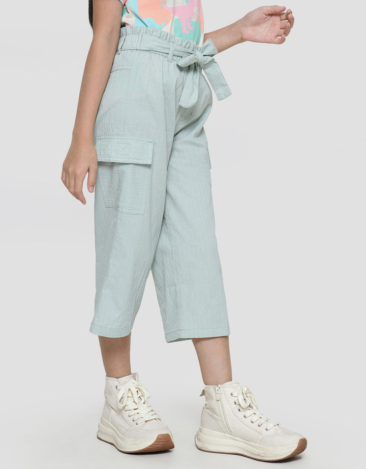 Little M Texture Cargo With Belt Girls Culottes Pants