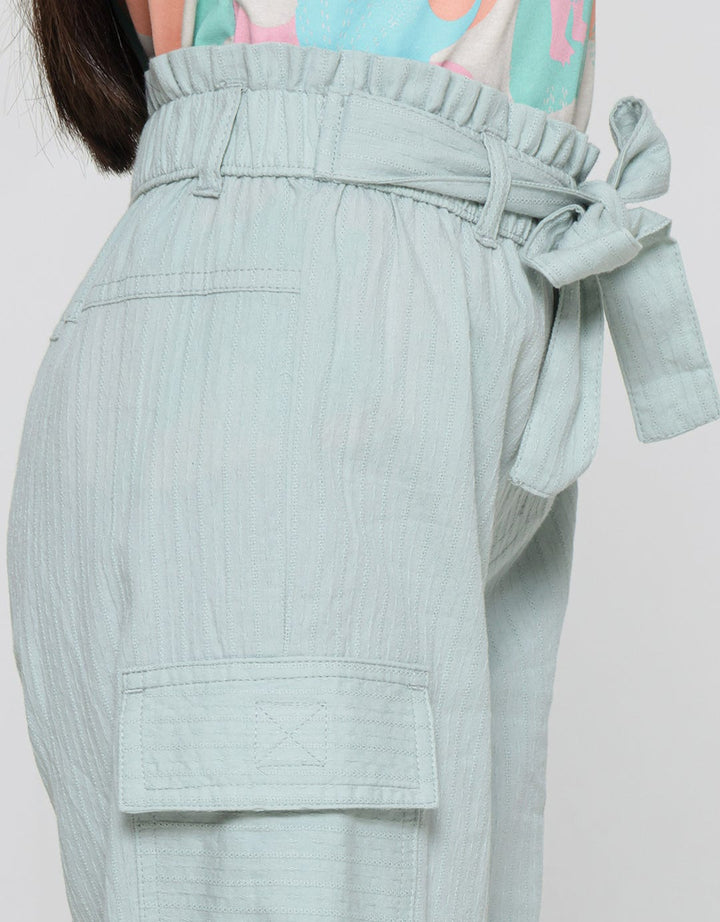 Little M Texture Cargo With Belt Girls Culottes Pants