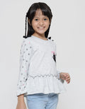 Little M Long Sleeve T-Shirt Cat Application Sleeve Print