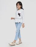 Little M Long Sleeve T-Shirt Cat Application Sleeve Print