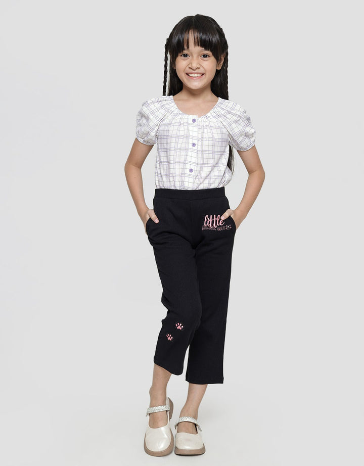 Little M Long Pants Rib Aplikasi Bordir