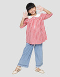 Little M Long Sleeve Midi Dress Woven Box Rabbit Collar