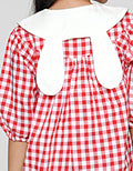 Little M Long Sleeve Midi Dress Woven Box Rabbit Collar