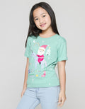 Little M Xmas Santa Unicorn Kaos Anak Perempuan