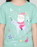 Little M Xmas Santa Unicorn Kaos Anak Perempuan