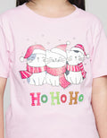 Little M 3 Cats Xmas Girls T-Shirt