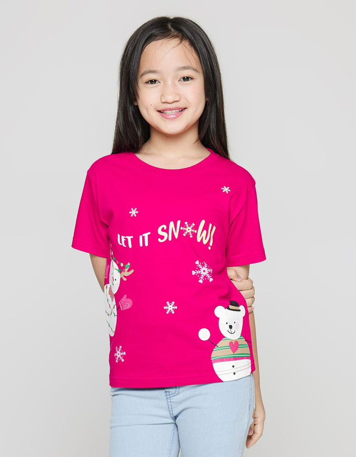 Little M Snow Chd Xmas Kaos Anak Perempuan