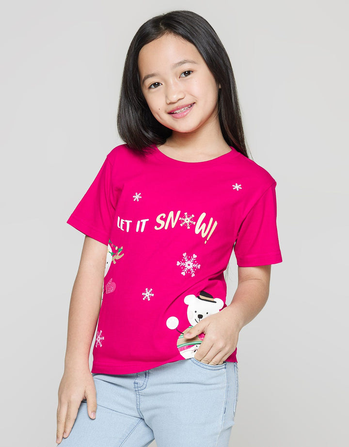 Little M Snow Chd Xmas Kaos Anak Perempuan