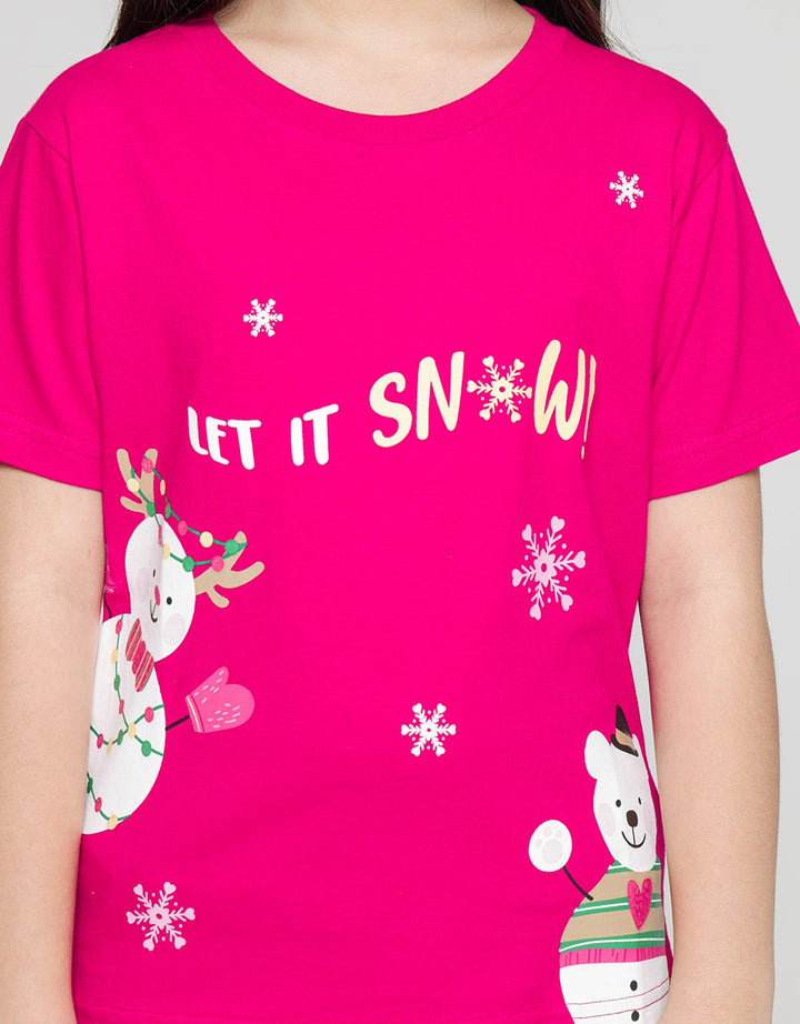 Little M Snow Chd Xmas Kaos Anak Perempuan