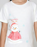 Little M Xmas Snowman Kaos Anak Perempuan