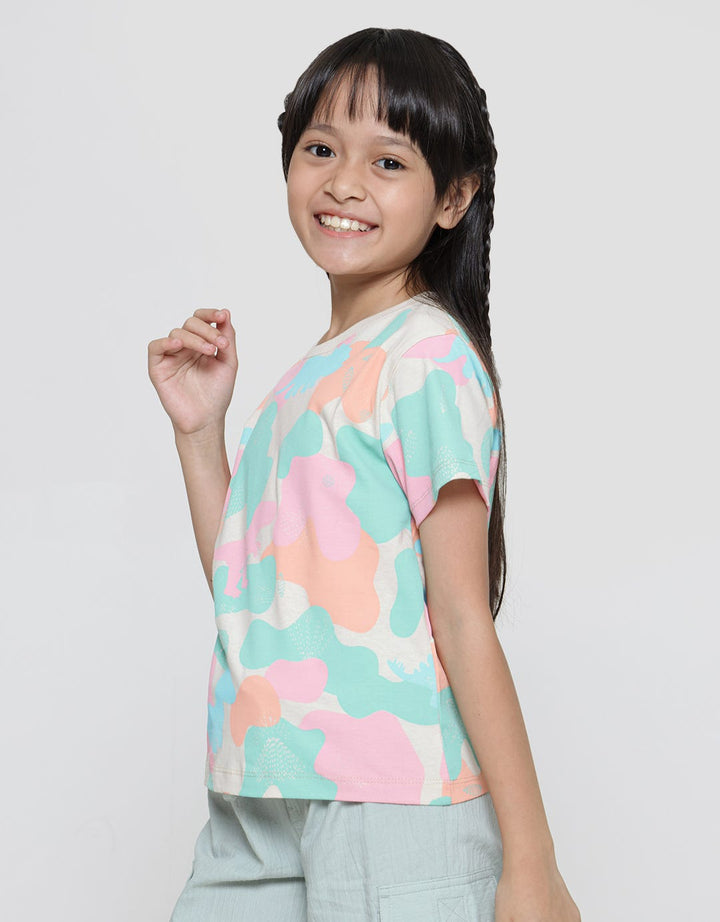 Littl M Camo Print Kaos Anak Perempuan