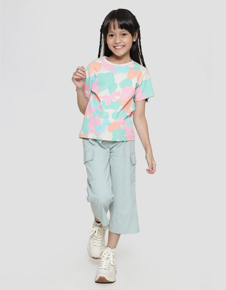 Littl M Camo Print Kaos Anak Perempuan