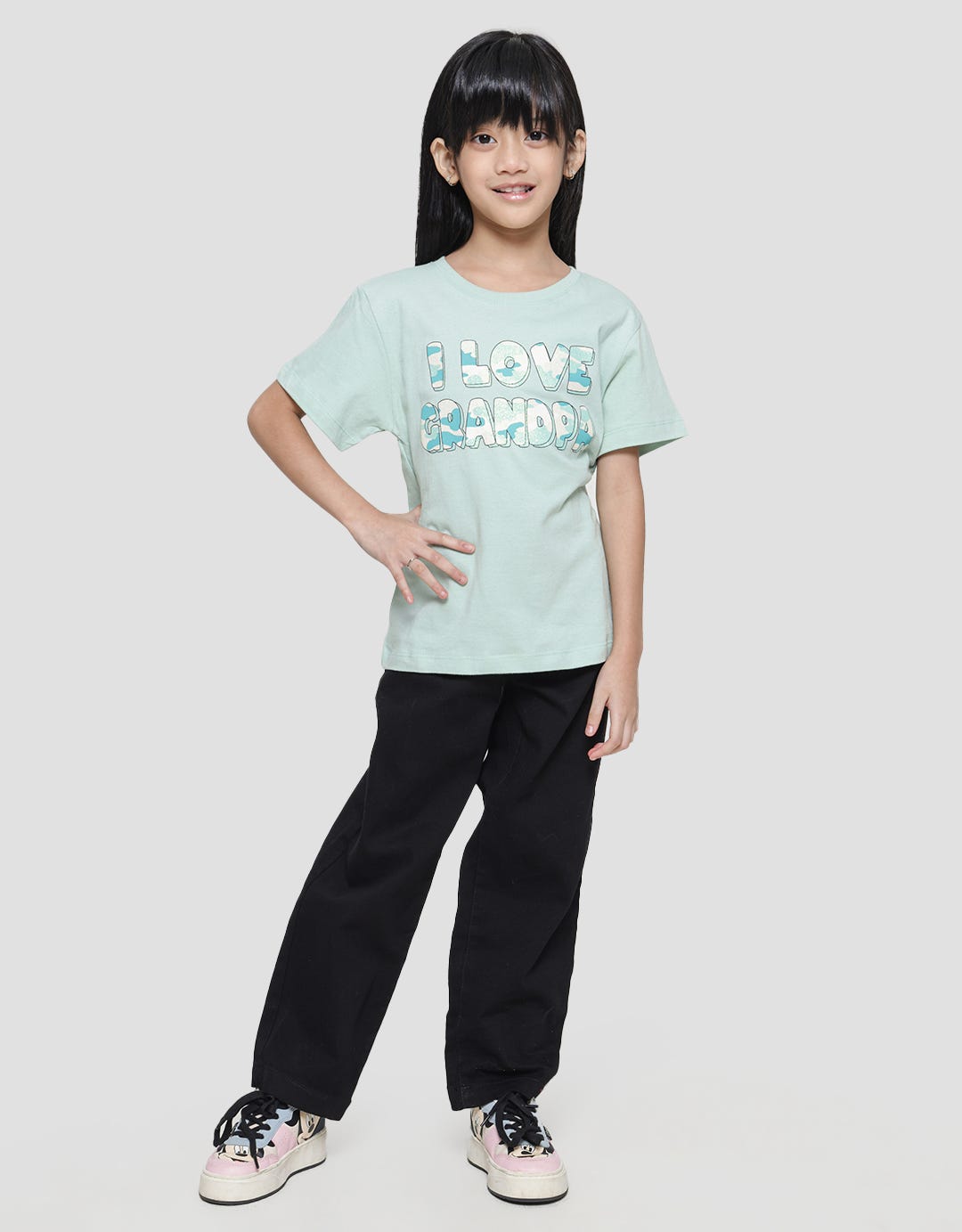 Little MI Love Grandpa Girls T-Shirt