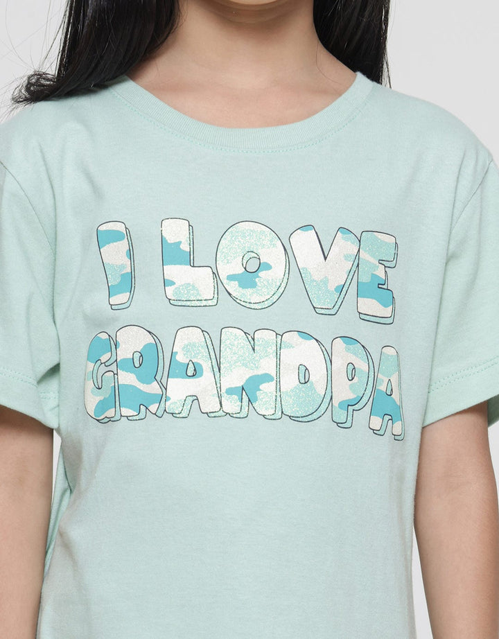 Little MI Love Grandpa Girls T-Shirt