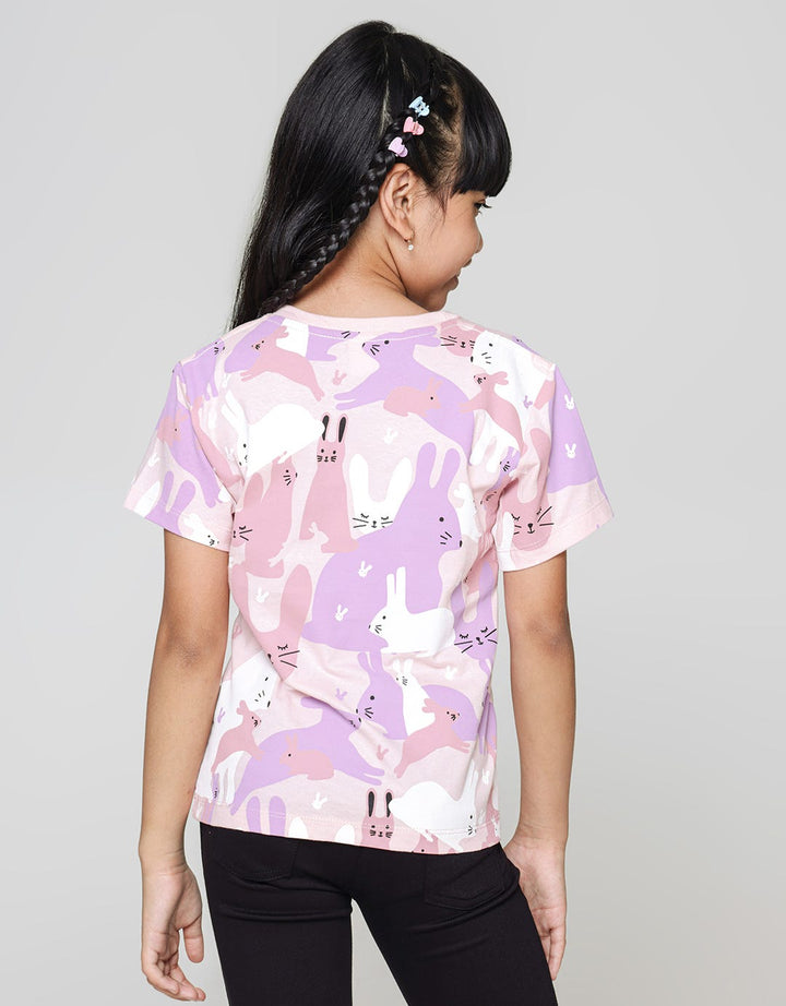Little M Short Sleeve T-Shirt Full Print Camo Rabbit