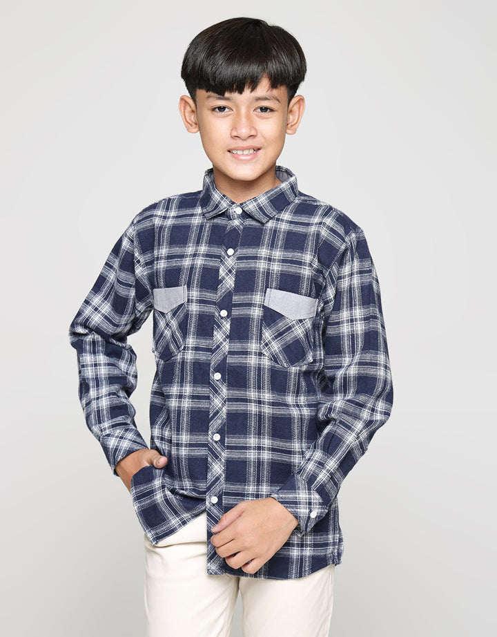 Aero Flannel Check Boys Long Shirt