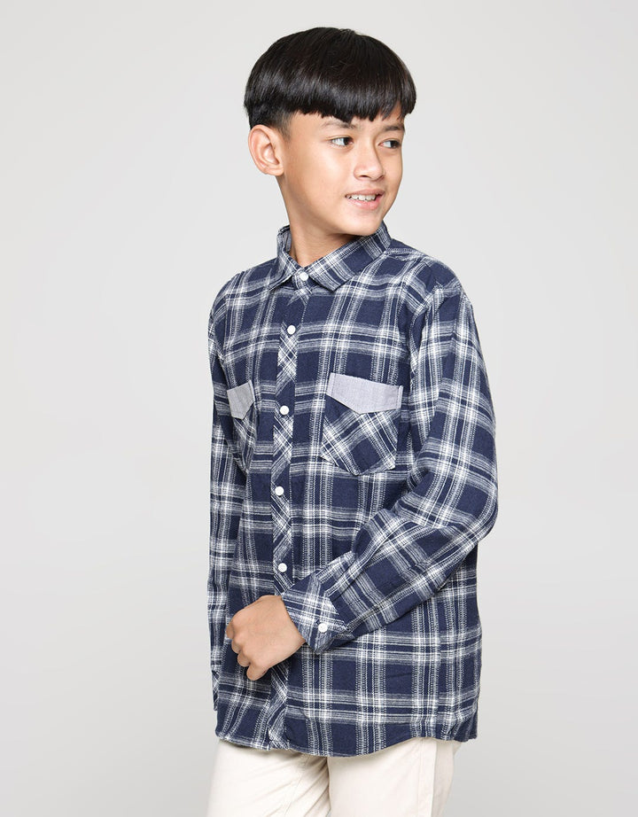 Aero Flannel Check Boys Long Shirt