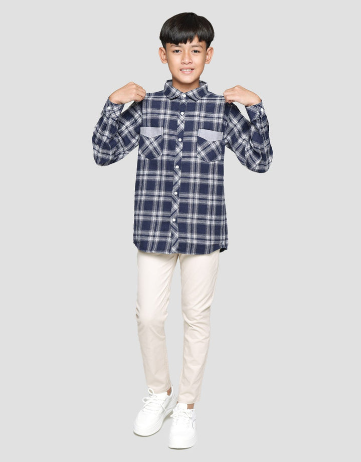 Aero Flannel Check Boys Long Shirt