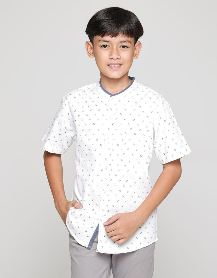 Aero Short Sleeve Shirt Shirt Krah Koko Print Jangkar
