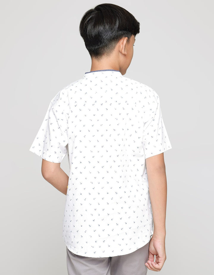 Aero Short Sleeve Shirt Shirt Krah Koko Print Jangkar