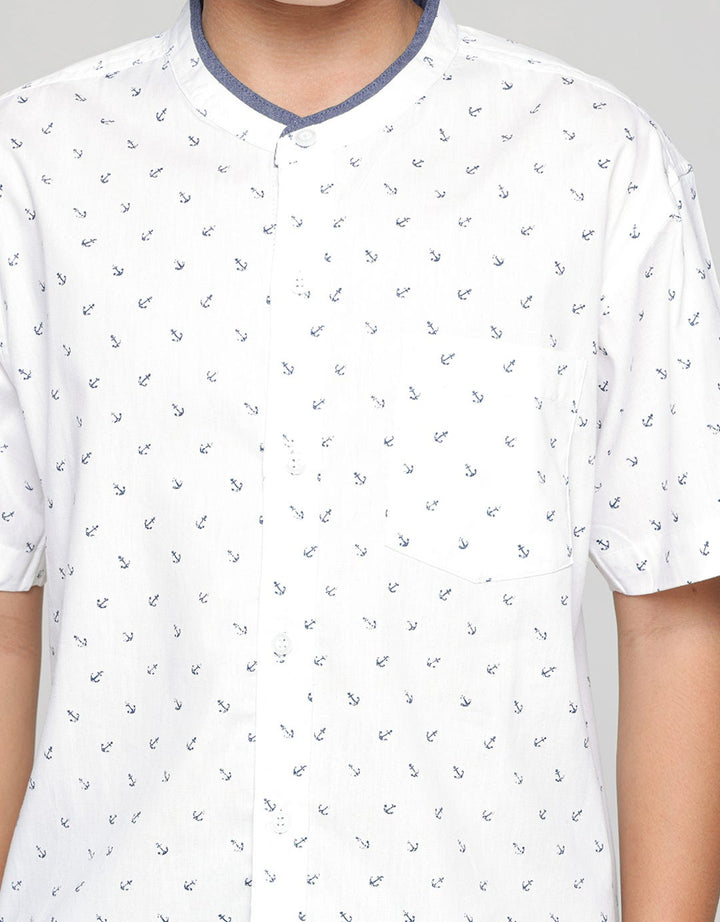 Aero Short Sleeve Shirt Shirt Krah Koko Print Jangkar