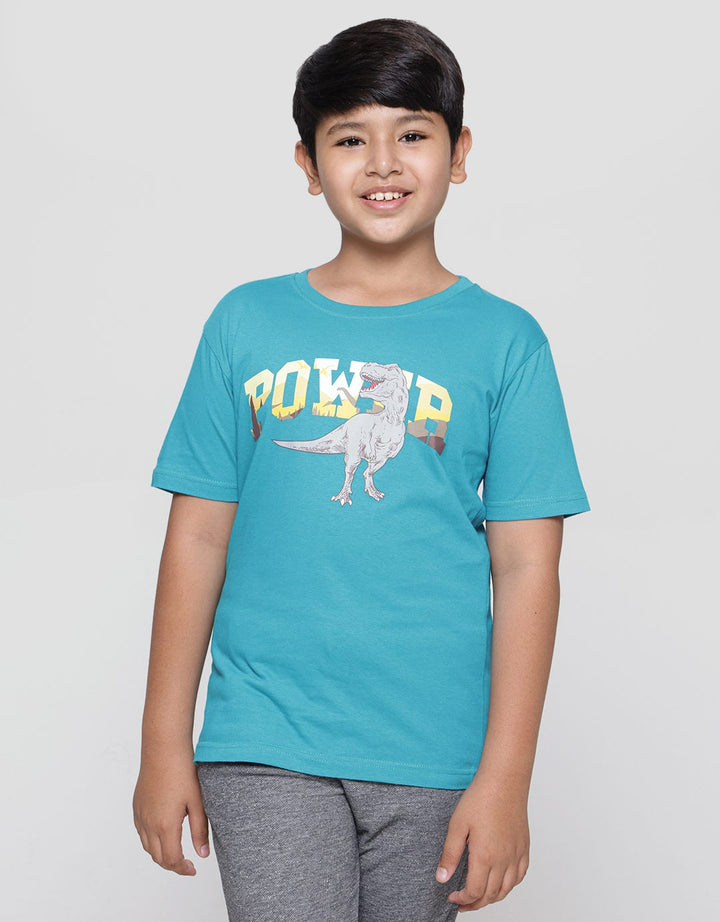 Aero Power Dino Print Kaos Anak Laki-laki