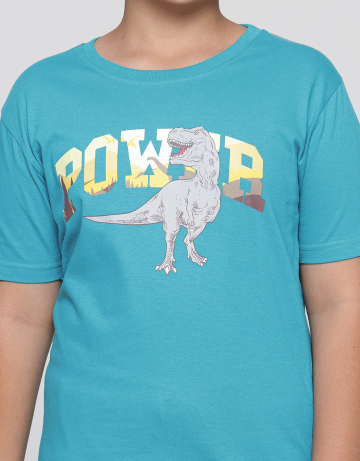 Aero Power Dino Print Kaos Anak Laki-laki
