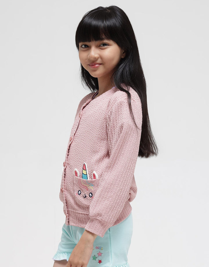 Little M Cardigan Texture Unicorn Kantong