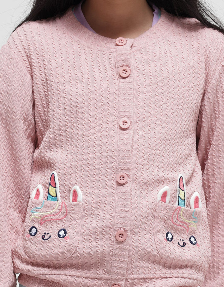 Little M Cardigan Texture Unicorn Kantong