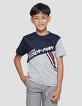 Marvel Spd Amazing Cutsewn Stripe Diagonal Kaos Lengan Pendek Anak Laki-Laki