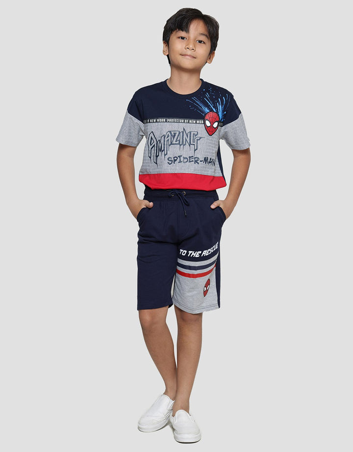 Marvel Spiderman Cutsewn Face Boys Knit Shorts