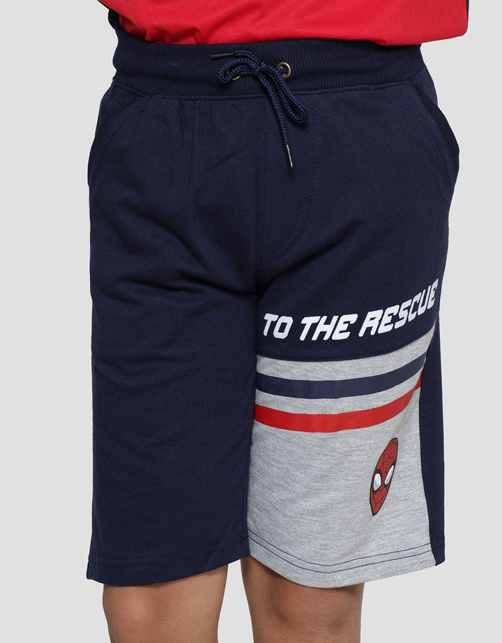 Marvel Spiderman Cutsewn Face Boys Knit Shorts