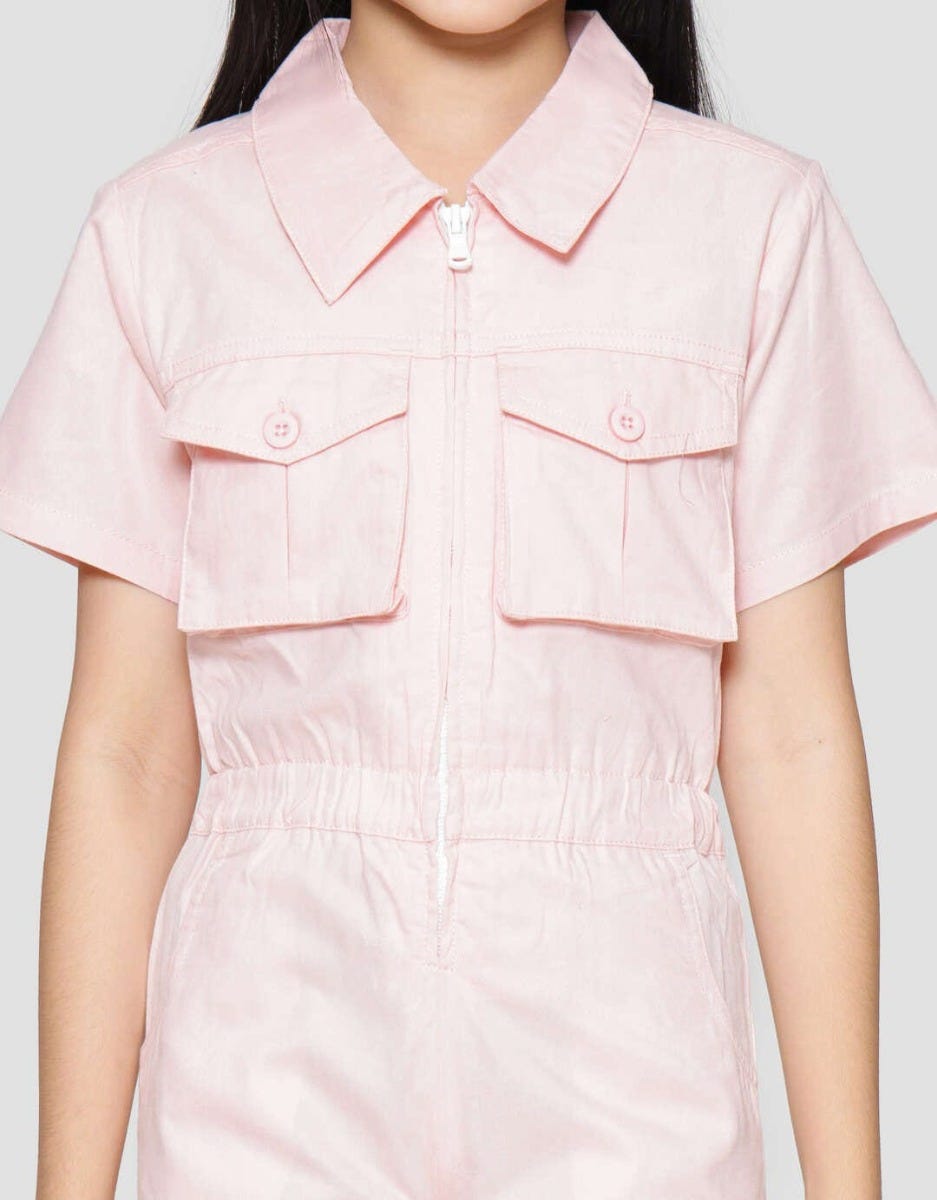 Little M Jumpsuit Celana Kantong Kargo Midi Dress Anak Perempuan