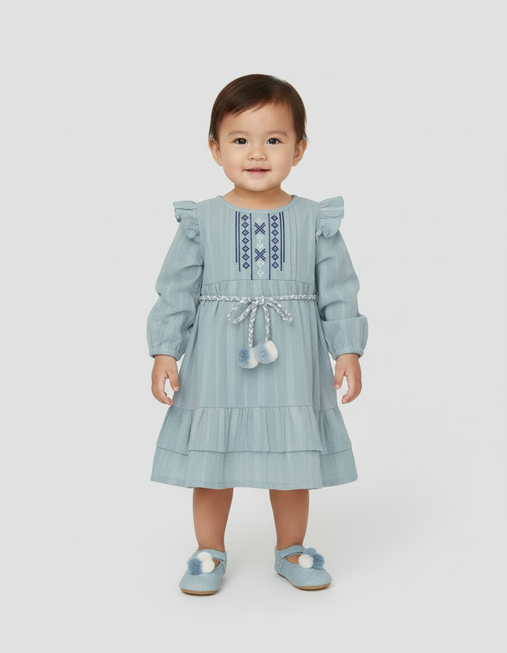 Little M Highlight Tassel Midi Dress Anak Perempuan